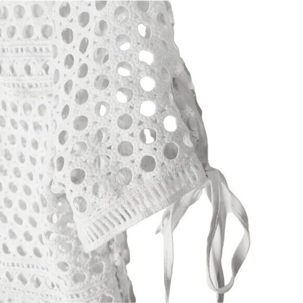 Zero Degree Celsius Womens M Perforated Blouse White Cut Out Top See Through - Picture 3 of 9